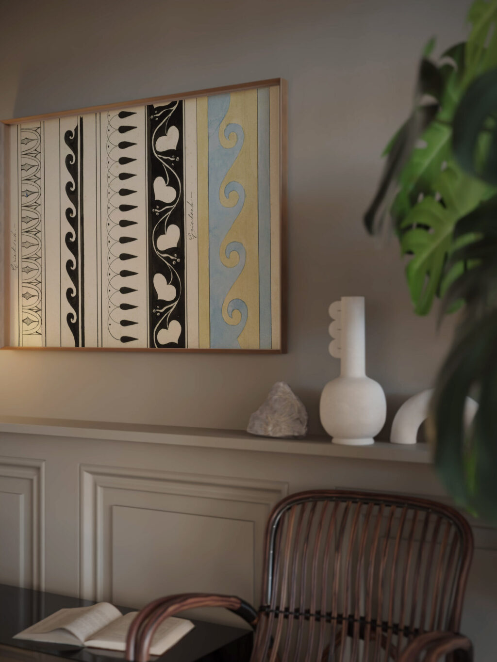 Griekse motieven onder andere met golven 1890 Johanna van de Kamer video mockup