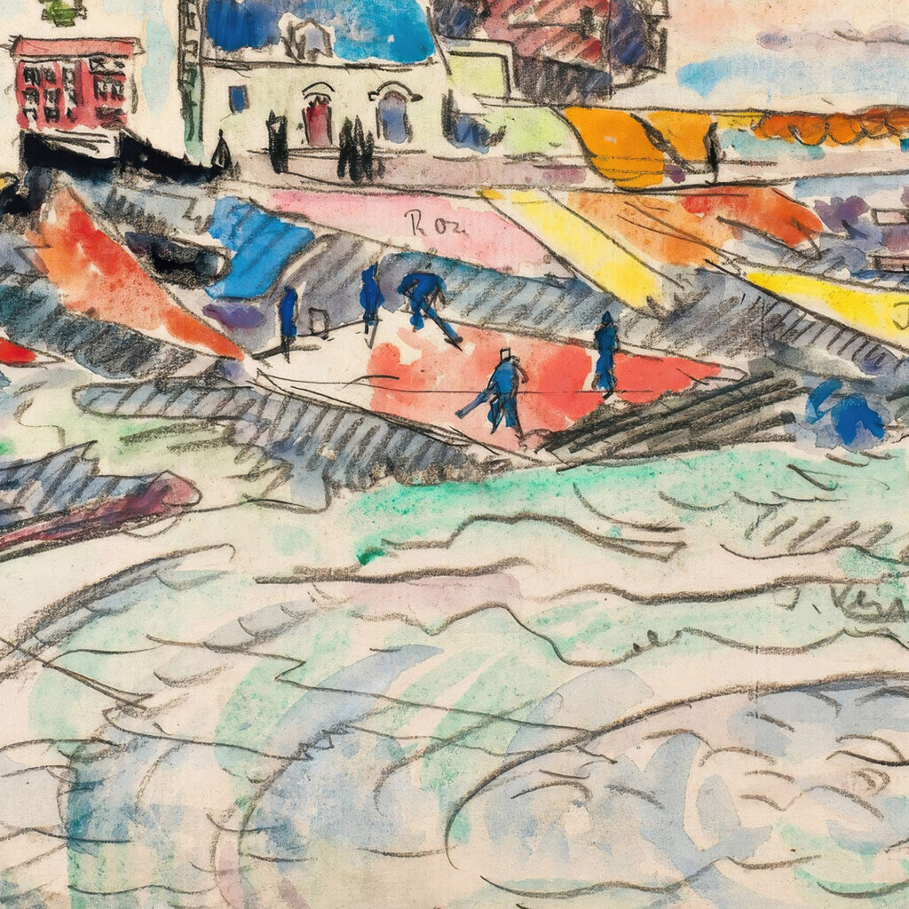 Groix Le Nettoyage Des Voiles 1923 Paul Signac 8 mockup