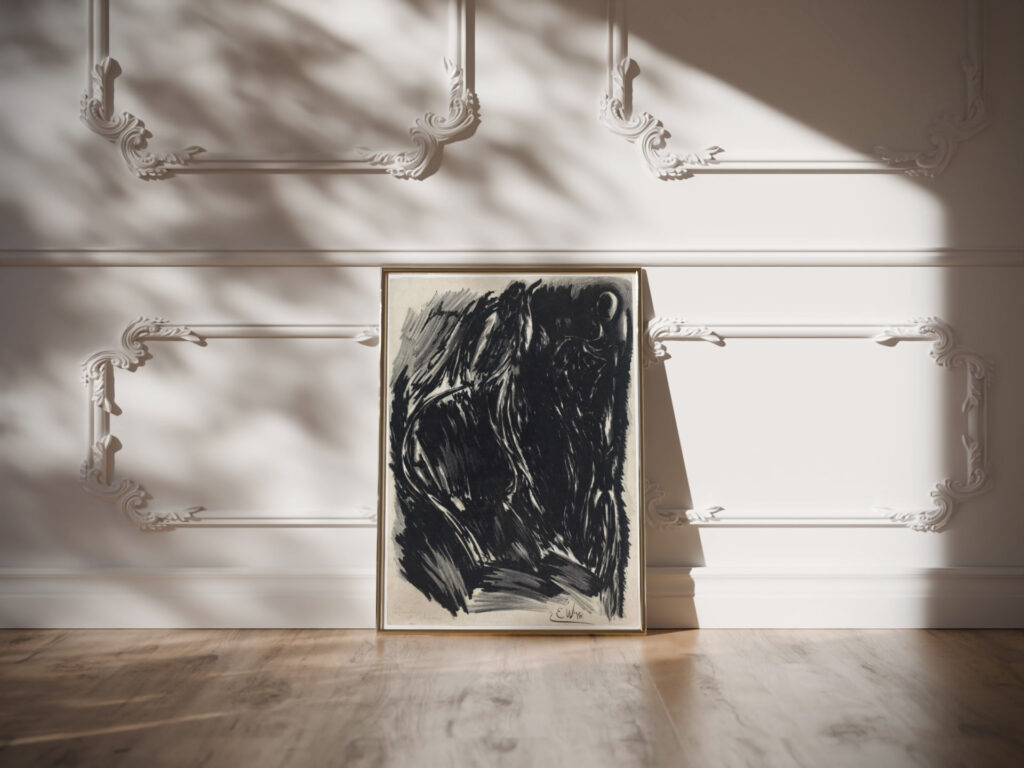 Groote litho eenig exemplaar 1900 Erich Wichmann video mockup