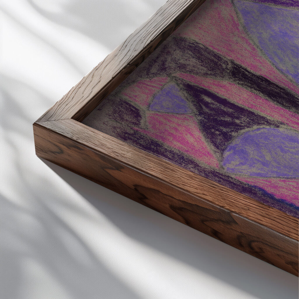 Grose Komposition circa 1926 1929 Adolf Holzel close up dark wood mockup
