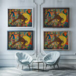 Groteske around 1928 Karl Wiener framed posters mockup