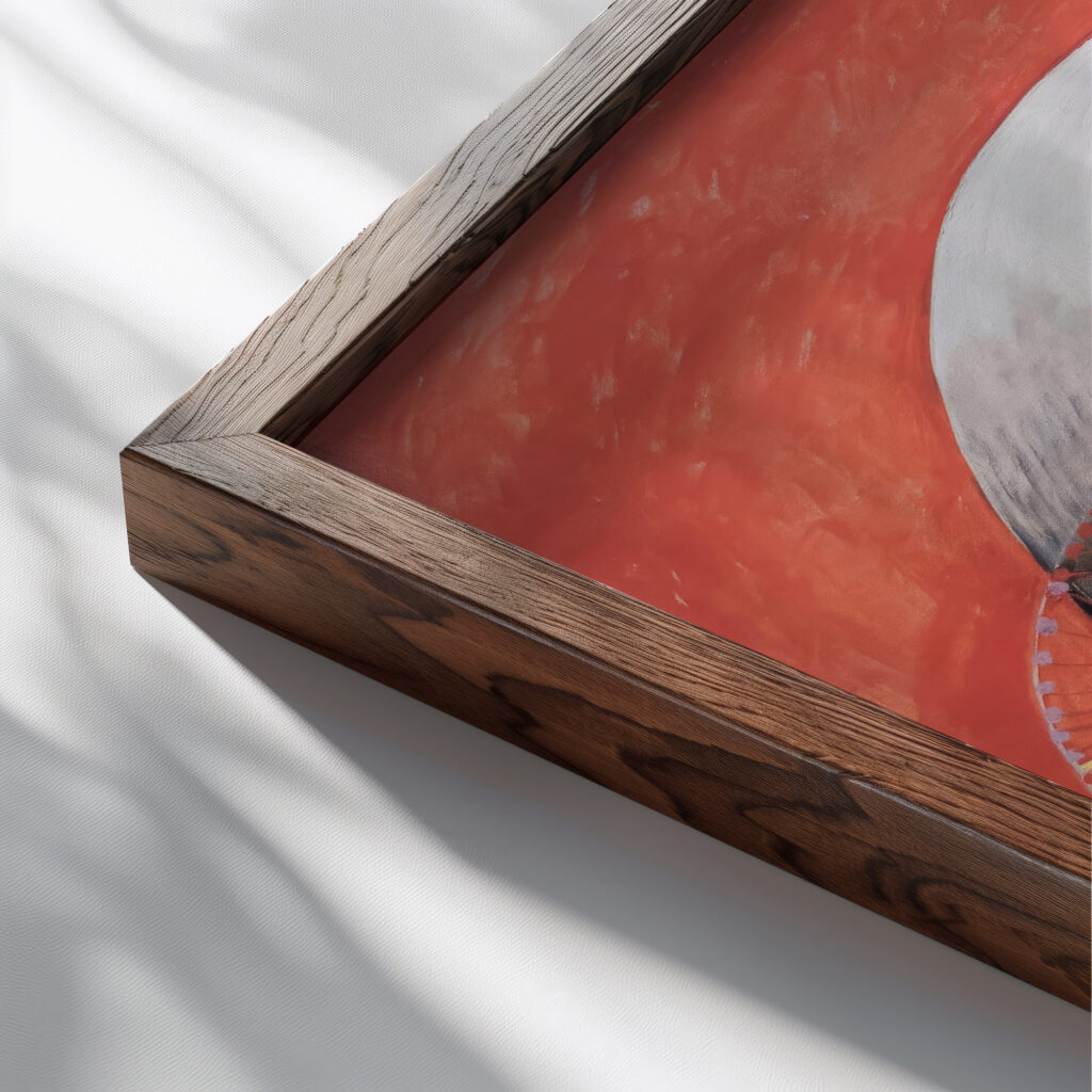 Group IX SUW The Swan No. 9 1915 Hilma af Klint close up dark wood mockup