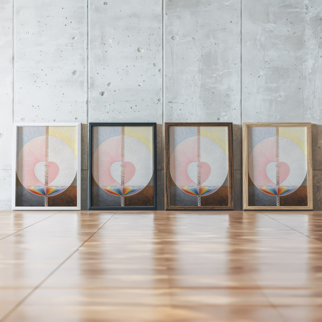 Group IXUW No. 25 The Dove No. 1 1915 Hilma af Klint framed posters mockup