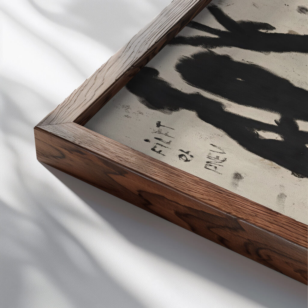 Group Of Persons With Tyre Louis Soutter close up dark wood mockup