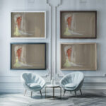 Group of figures Edwin Austin Abbey framed posters mockup
