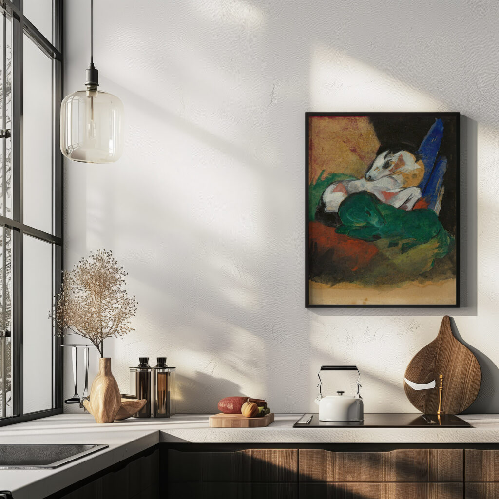 Grunes und weises Pferd 1913 Franz Marc 6 mockup