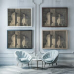 Gruppe 1931 Heinrich Horle framed posters mockup