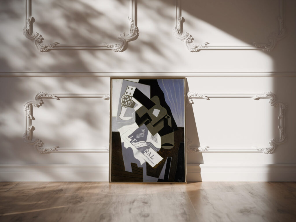 Guitar Book and Newspaper 1920 Juan Gris video mockup