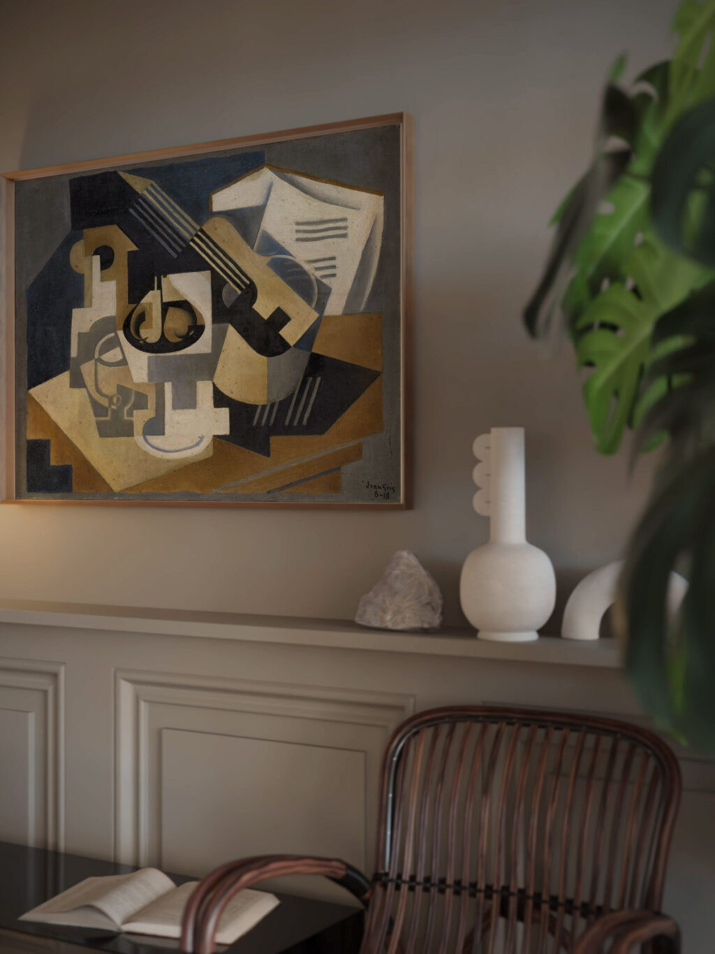 Guitar and Fruit Bowl on a Table Guitar and Fruit Bowl 1917 Juan Gris video mockup