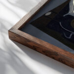 Guitar and clarinet 1920 Juan Gris close up dark wood mockup