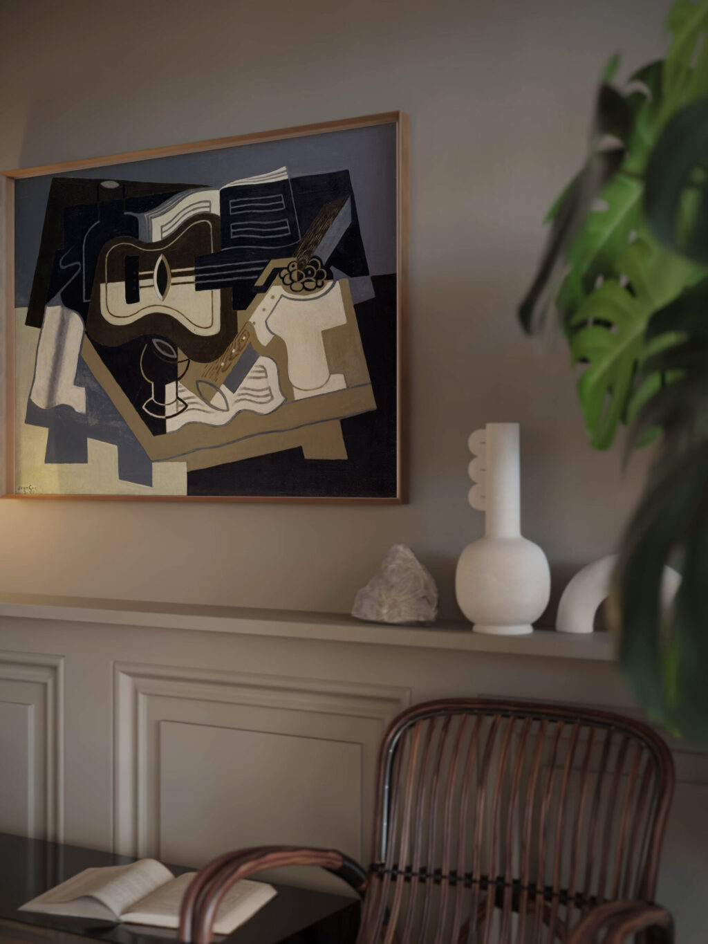 Guitar and clarinet 1920 Juan Gris video mockup