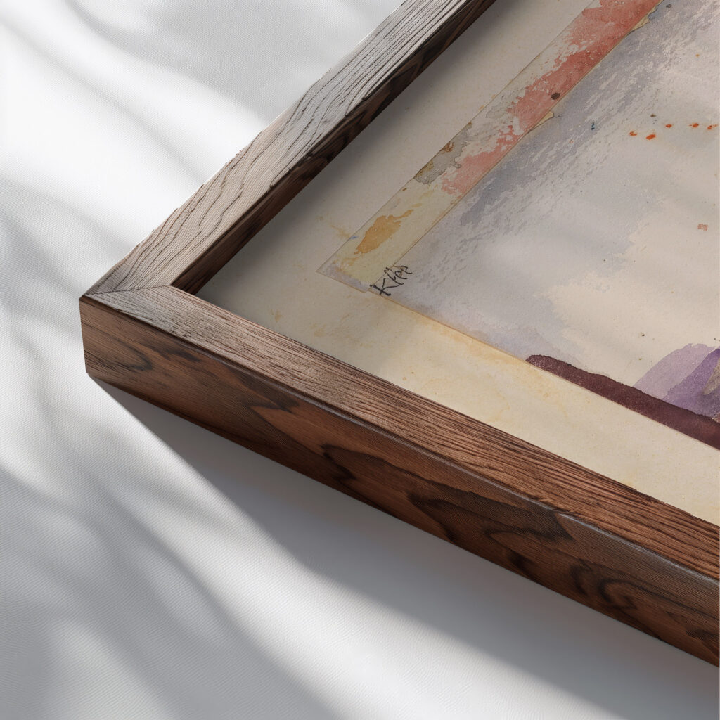 Hammamet with Its Mosque 1914 Paul Klee close up dark wood mockup