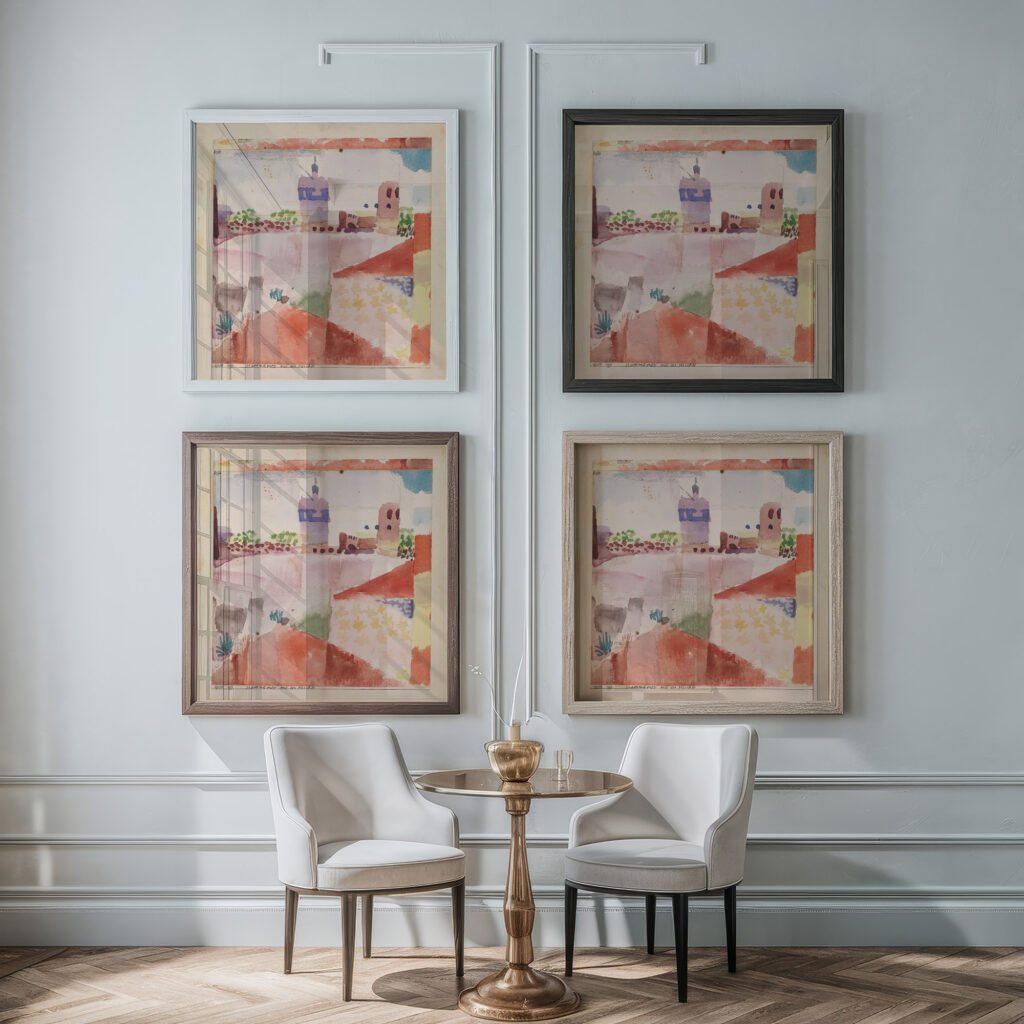 Hammamet with Its Mosque 1914 Paul Klee framed posters mockup