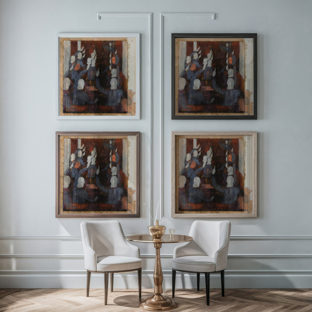 Handehochhaltende Skizze Otto Meyer Amden framed posters mockup