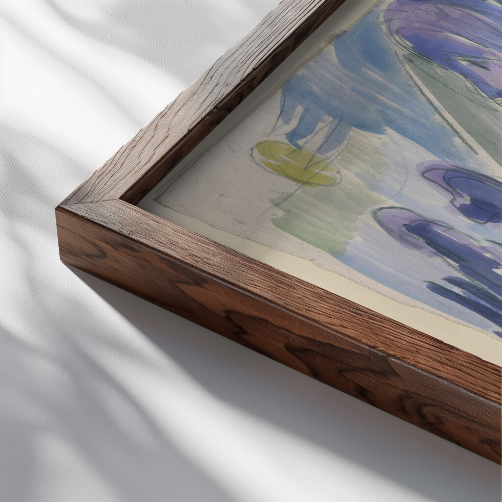 Handorgler in einer Mondnacht ca. 1924 Ernst Ludwig Kirchner close up dark wood mockup