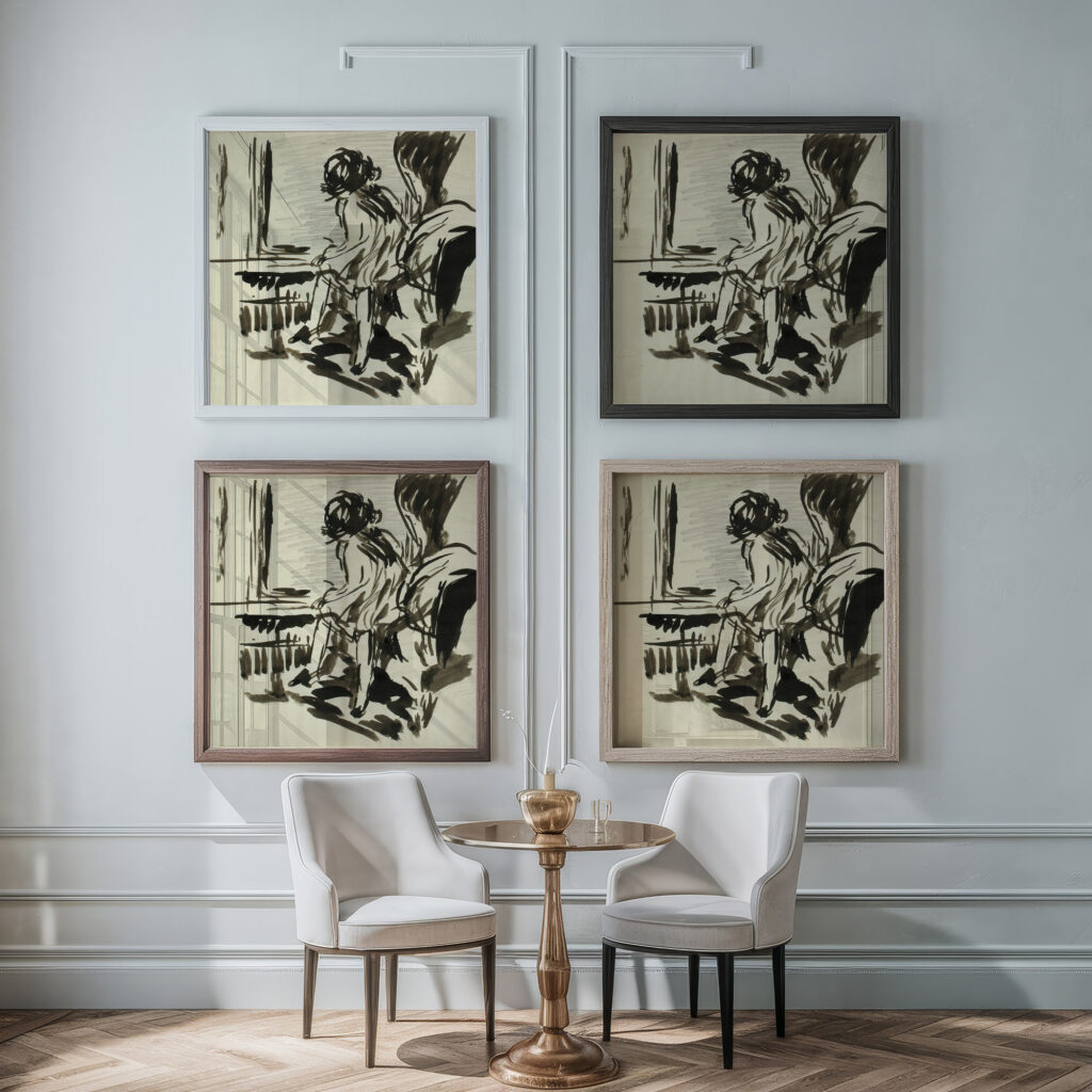 Harbor Scene Henry Lyman Sayen framed posters mockup