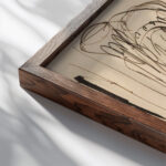 Harfenspieler 1916 Ernst Ludwig Kirchner close up dark wood mockup