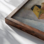 Harlequin 1925 Walter Kurt Wiemken close up dark wood mockup