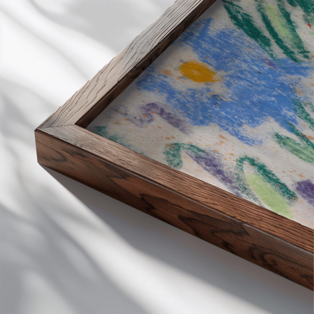 Harlequin and Columbine 1913 Rik Wouters close up dark wood mockup