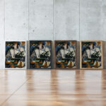 Harlequin with a Guitar 1917 Juan Gris framed posters mockup