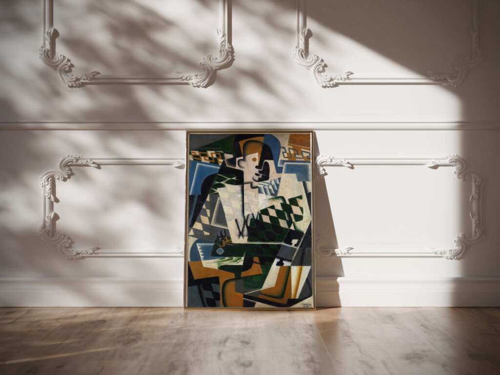 Harlequin with a Guitar 1917 Juan Gris video mockup