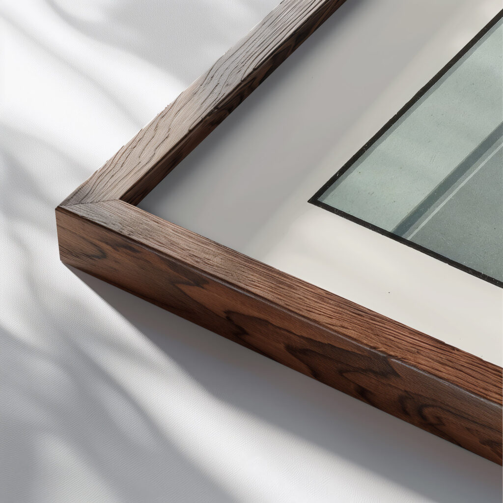 Harmony of Analogy in Broken Blues 1912 James Ward close up dark wood mockup