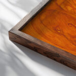 Harvestors B. Jesus Newton close up dark wood mockup