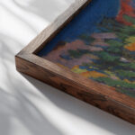 Haus auf der Staffel 1918 Ernst Ludwig Kirchner close up dark wood mockup