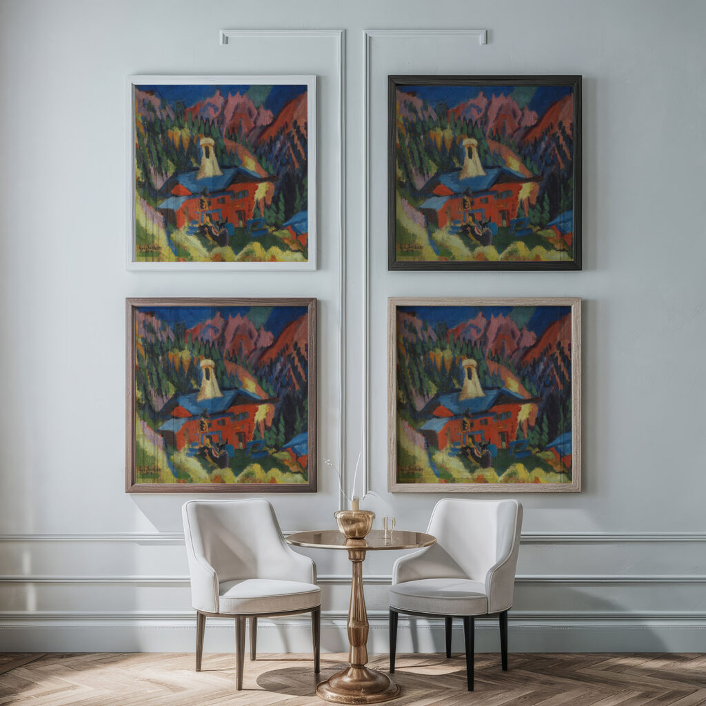 Haus auf der Staffel 1918 Ernst Ludwig Kirchner framed posters mockup
