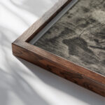 Hauschen unter Baumen im Schnee 1910 1913 Ernst Ludwig Kirchner close up dark wood mockup