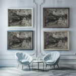 Hauschen unter Baumen im Schnee 1910 1913 Ernst Ludwig Kirchner framed posters mockup