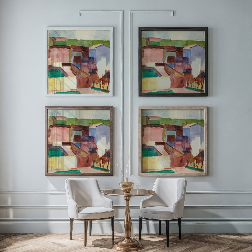 Hauser Houses Albert Muller framed posters mockup