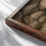 Head 1912 Tadeusz Makowski close up dark wood mockup