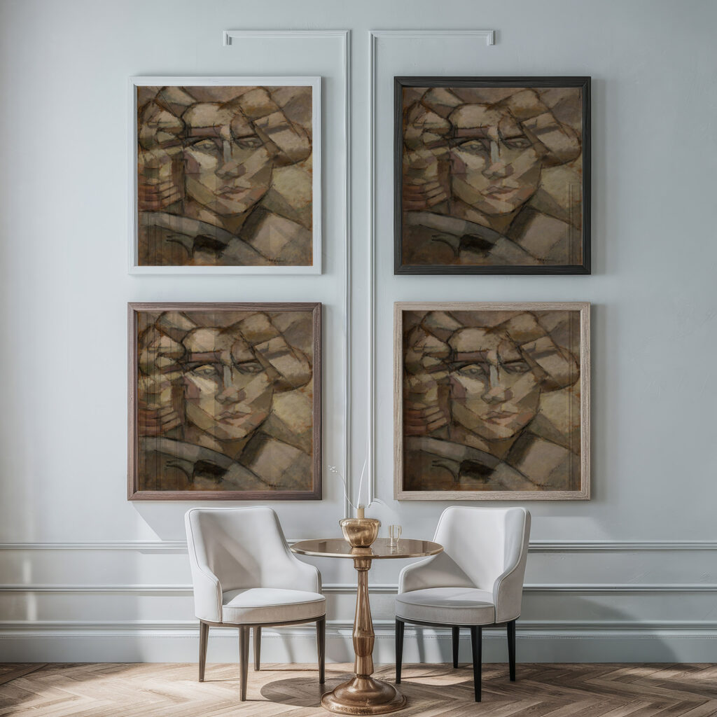 Head 1912 Tadeusz Makowski framed posters mockup
