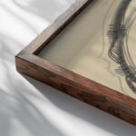 Head 1915 Gustaw Gwozdecki close up dark wood mockup