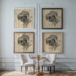 Head Self portrait as P. Kubincan 1930 Arnold Peter Weisz Kubincan framed posters mockup