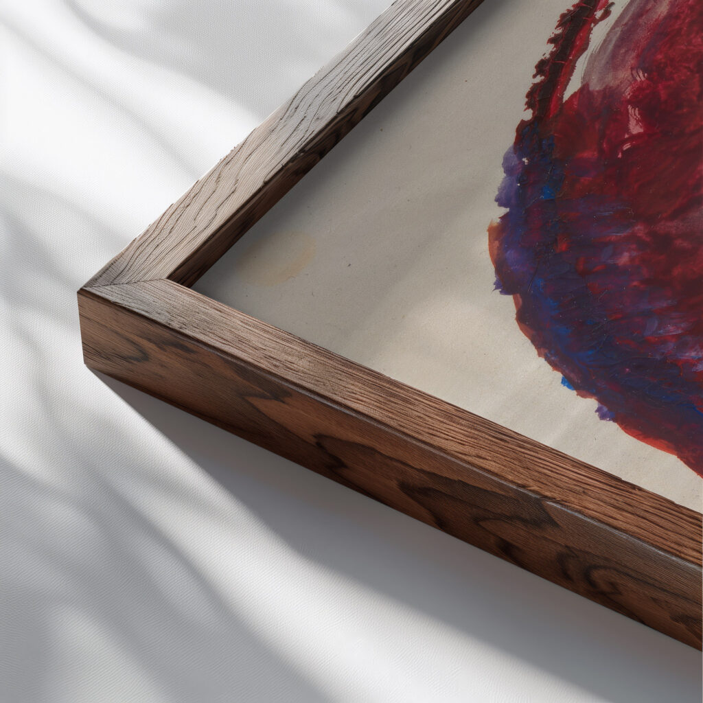 Head before 1921 Gustaw Gwozdecki close up dark wood mockup