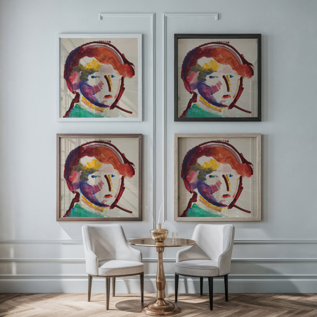 Head before 1921 Gustaw Gwozdecki framed posters mockup