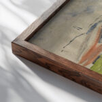 Head by Head in Landscape 1908 Edvard Munch close up dark wood mockup