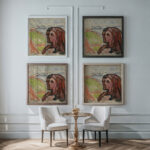 Head by Head in Landscape 1908 Edvard Munch framed posters mockup