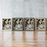 Head of Woman Carl Newman framed posters mockup