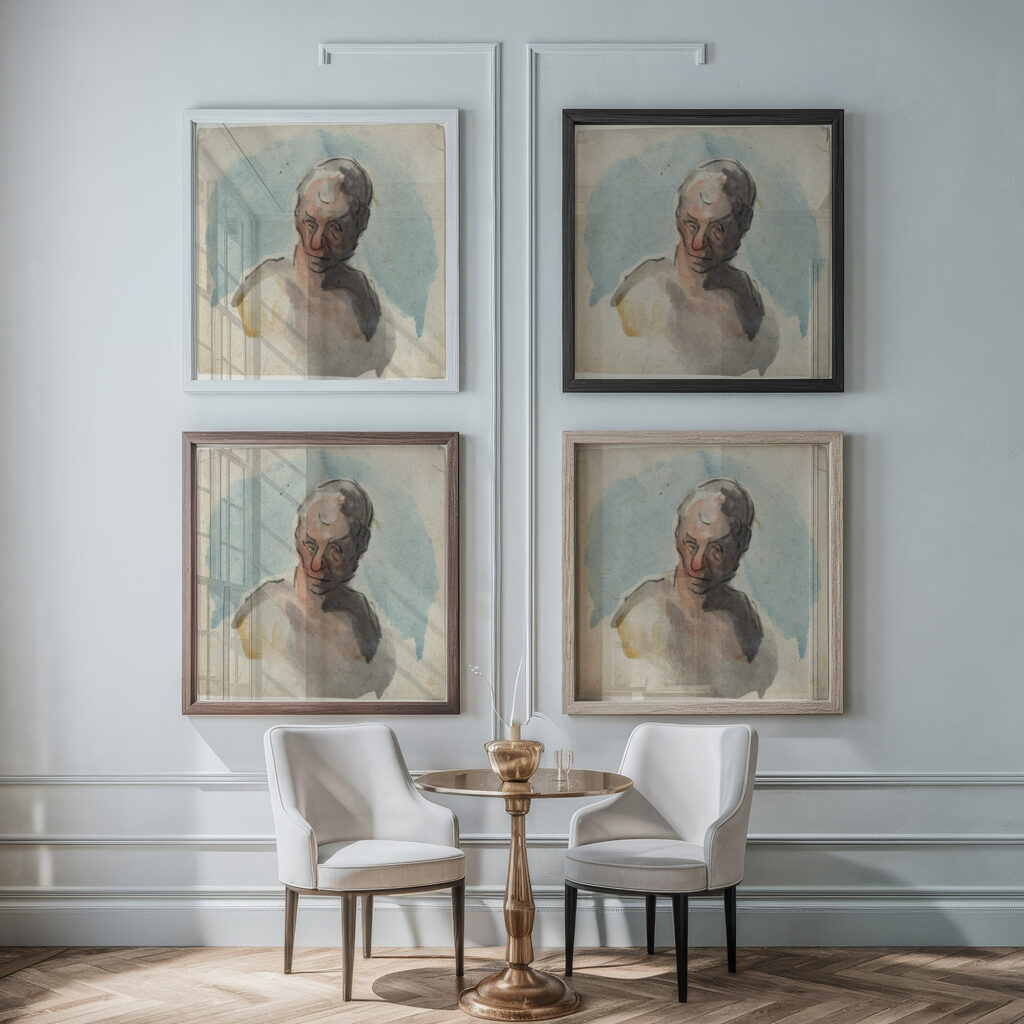 Head of a Man Honore Daumier framed posters mockup