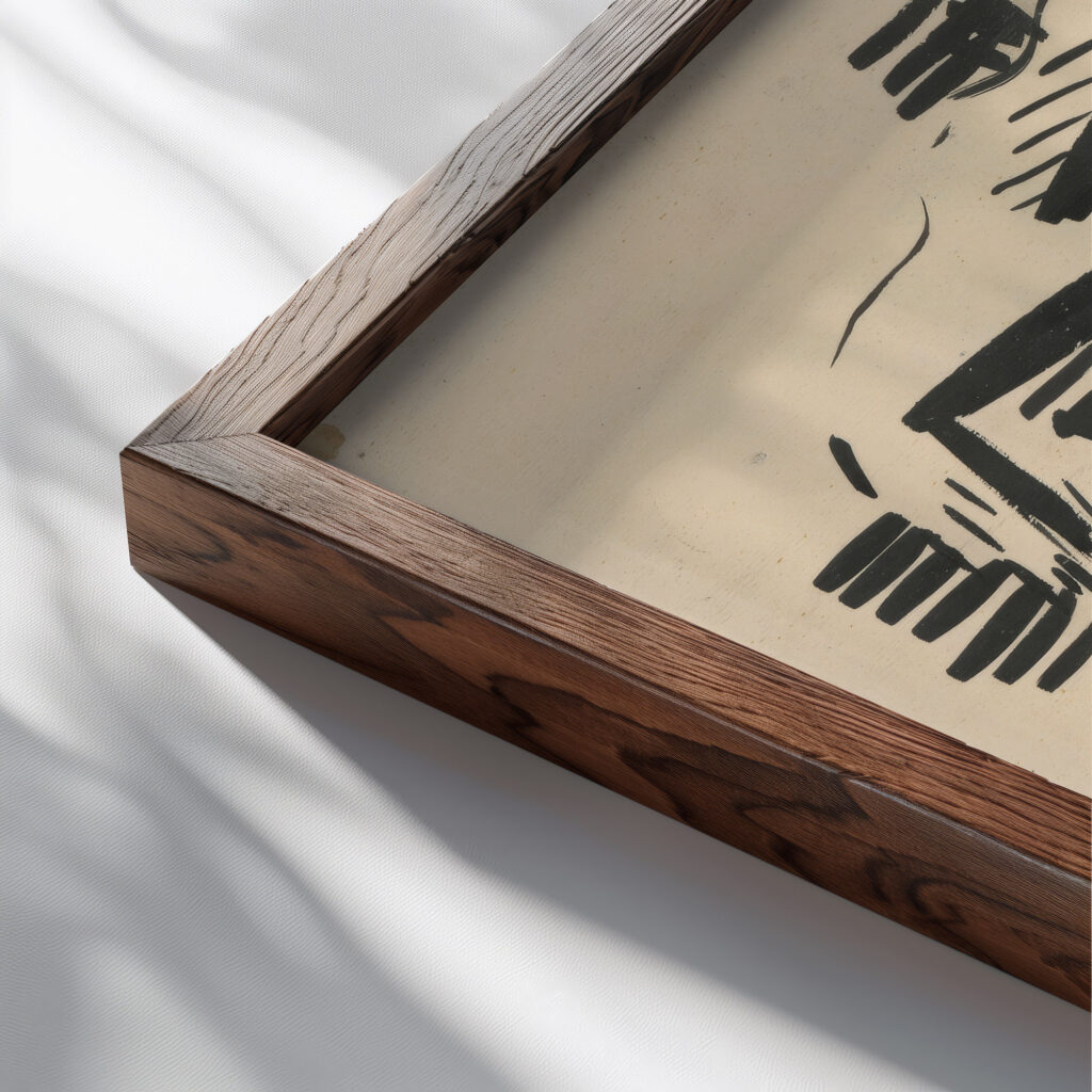 Head of a Man in a Fur Cap 1943–1944 Arnold Peter Weisz Kubincan close up dark wood mockup