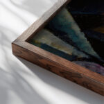 Head of a Woman 1914 1920 Alvar Cawen close up dark wood mockup