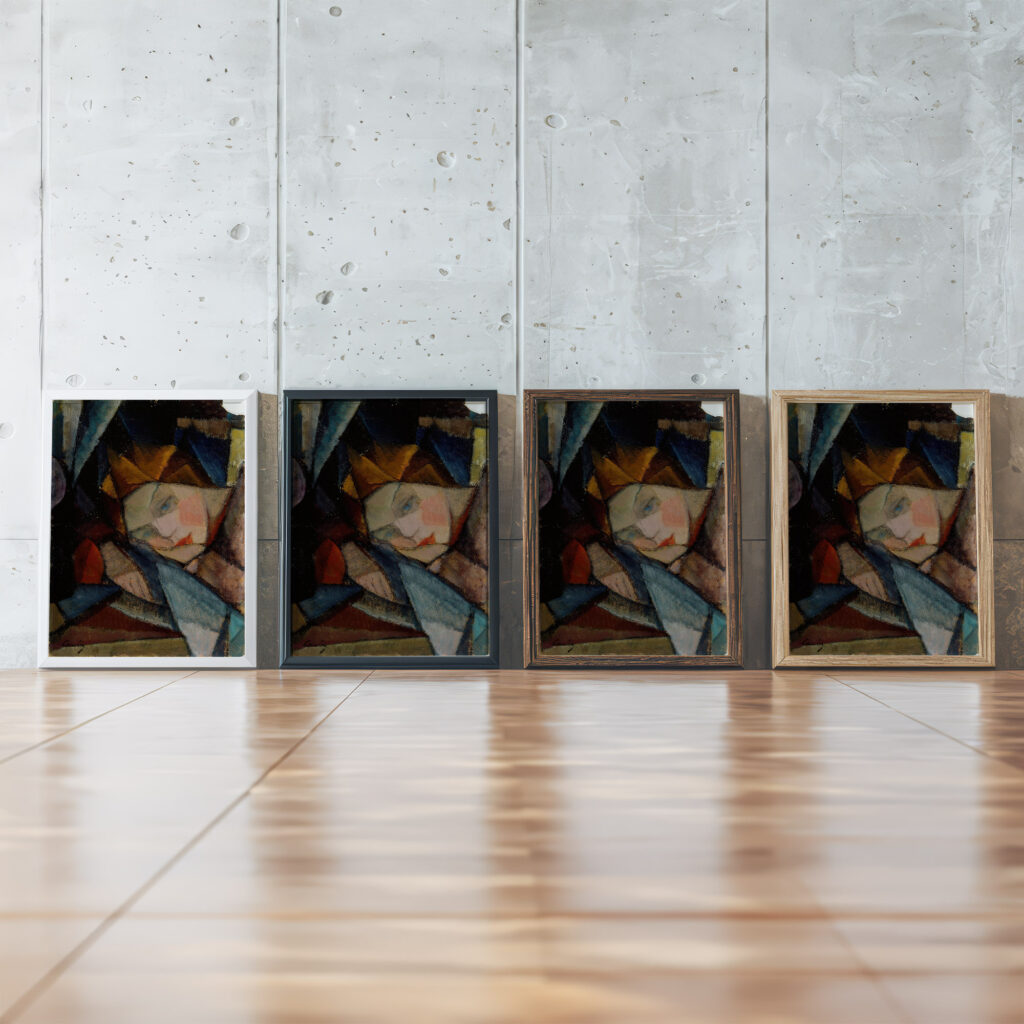 Head of a Woman 1914 1920 Alvar Cawen framed posters mockup