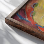 Heilige von Engeln verehrt 1913 Hermann Stenner close up dark wood mockup