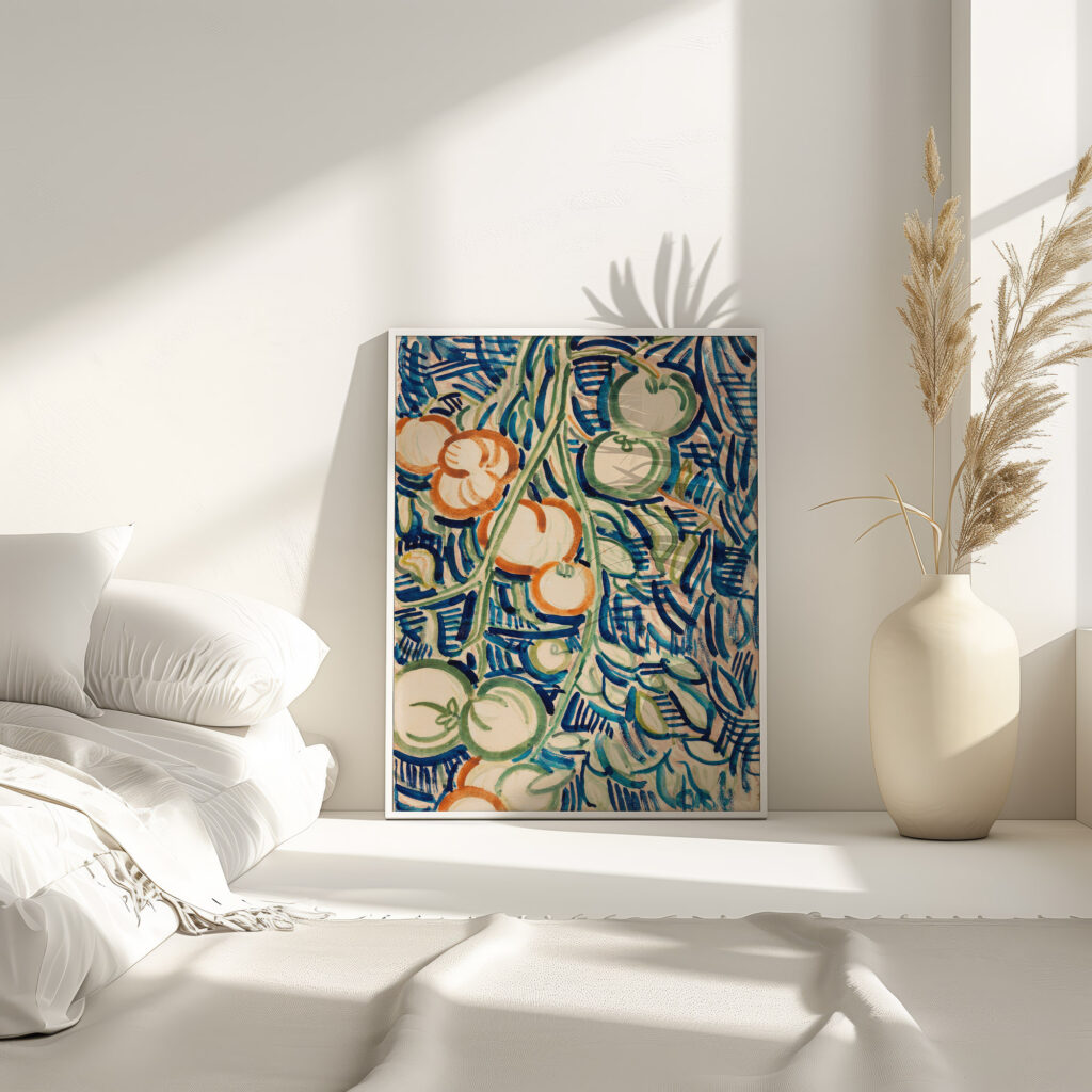 Herabhangender Zweig mit roten und grunen Tomaten 1906 Christian Rohlfs 4 mockup