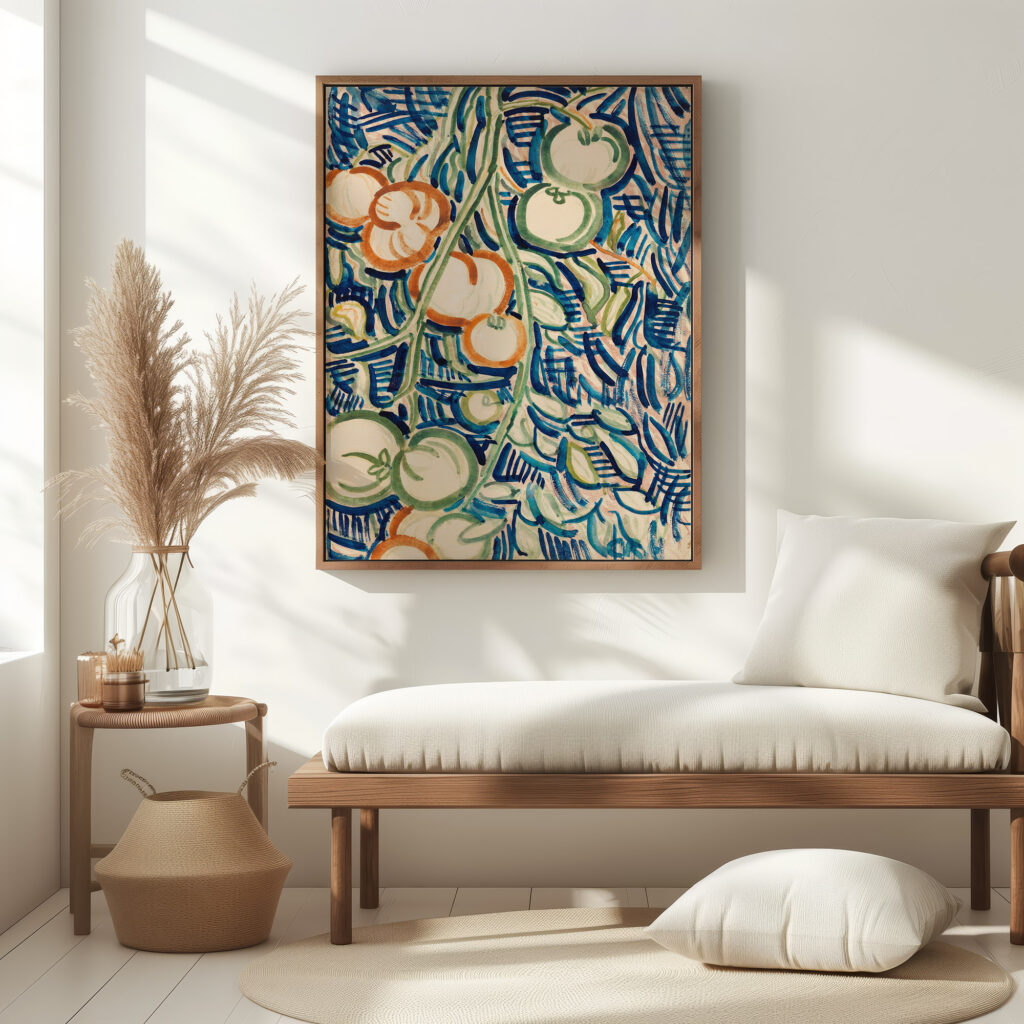 Herabhangender Zweig mit roten und grunen Tomaten 1906 Christian Rohlfs 5 mockup