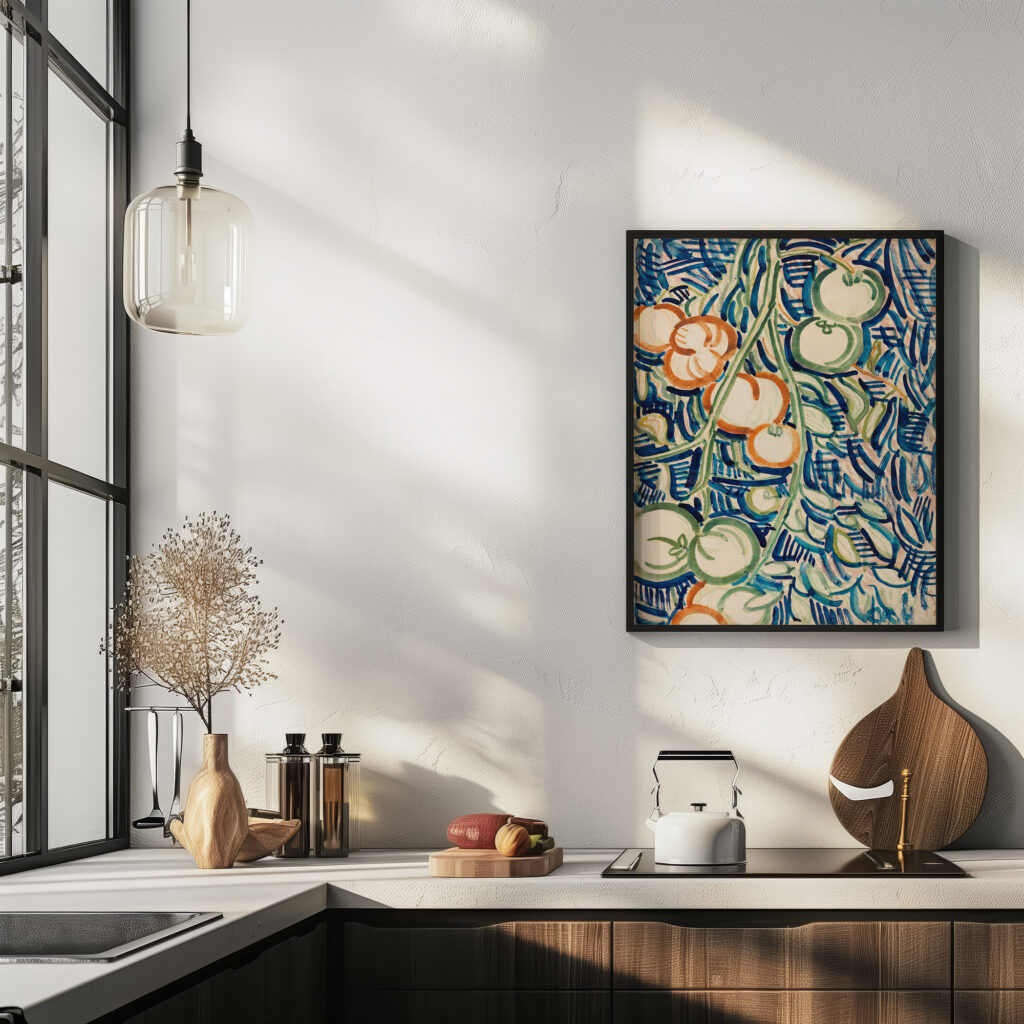 Herabhangender Zweig mit roten und grunen Tomaten 1906 Christian Rohlfs 6 mockup