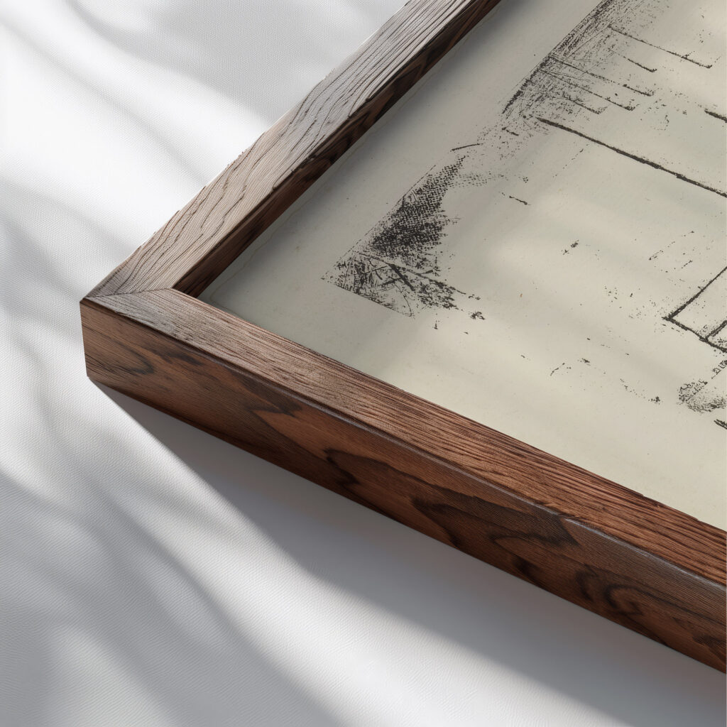 Herzdame 1921 Paul Klee close up dark wood mockup